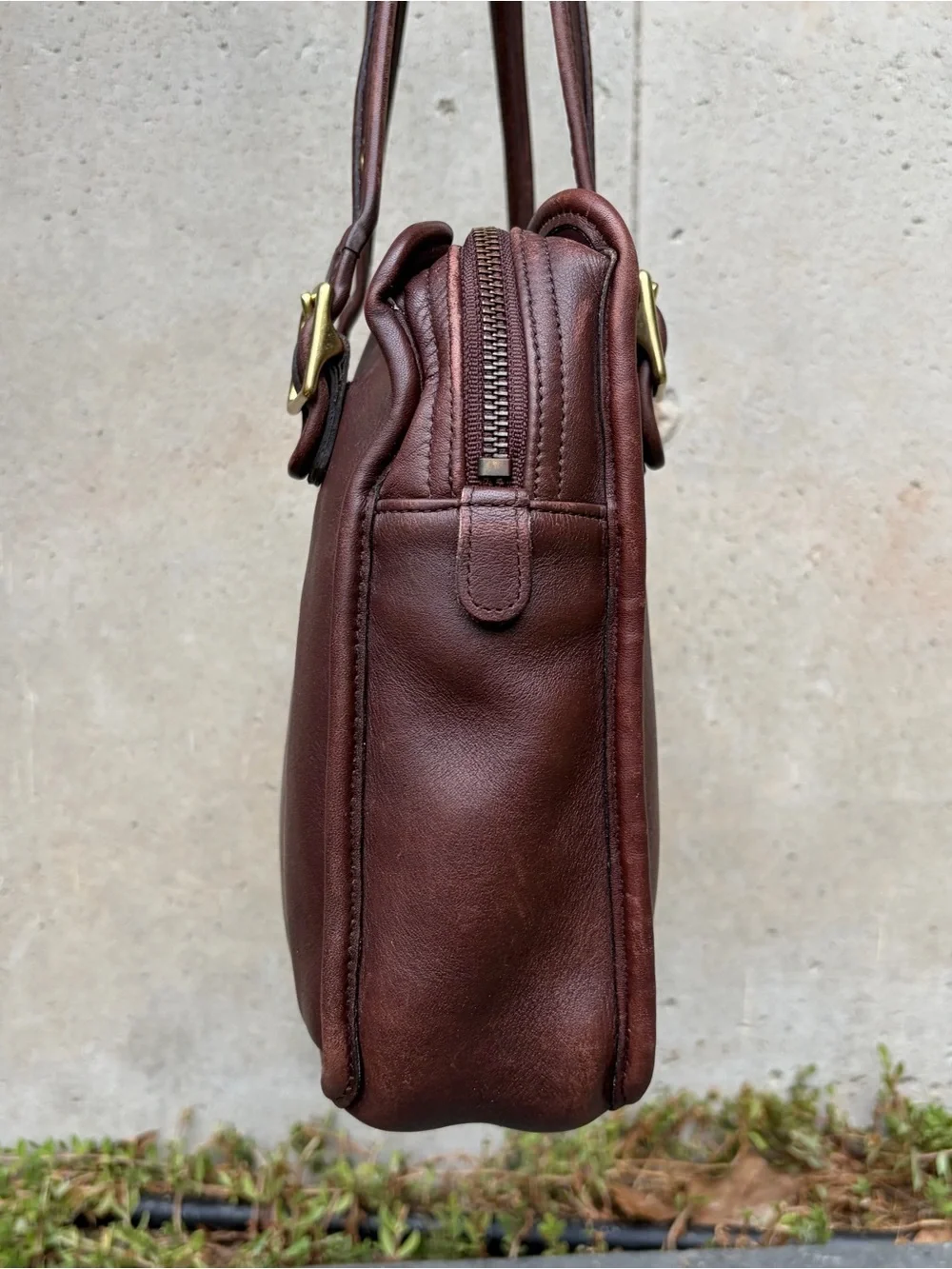 COACH Legacy Compartment Tote #9163 Mahogany Leather Vintage Y2K Shoulder Bag